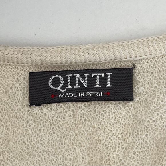 QINTI Baby Alpaca Duster Size S Cream Longline Cardigan Sweater Cozy Hygge Peru - Picture 7 of 9